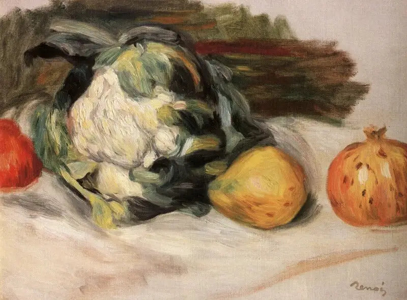 Chou-fleur et des grenades. - Pierre-Auguste Renoir image 1 reproduction artisanale de tableau