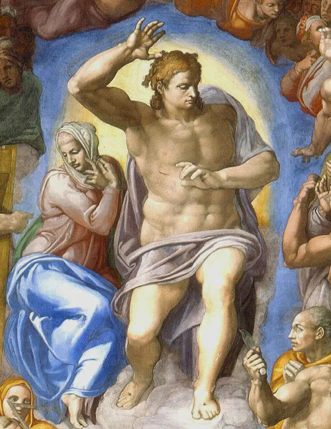Cristo, detalle del Juicio Final - Miguel Ángel