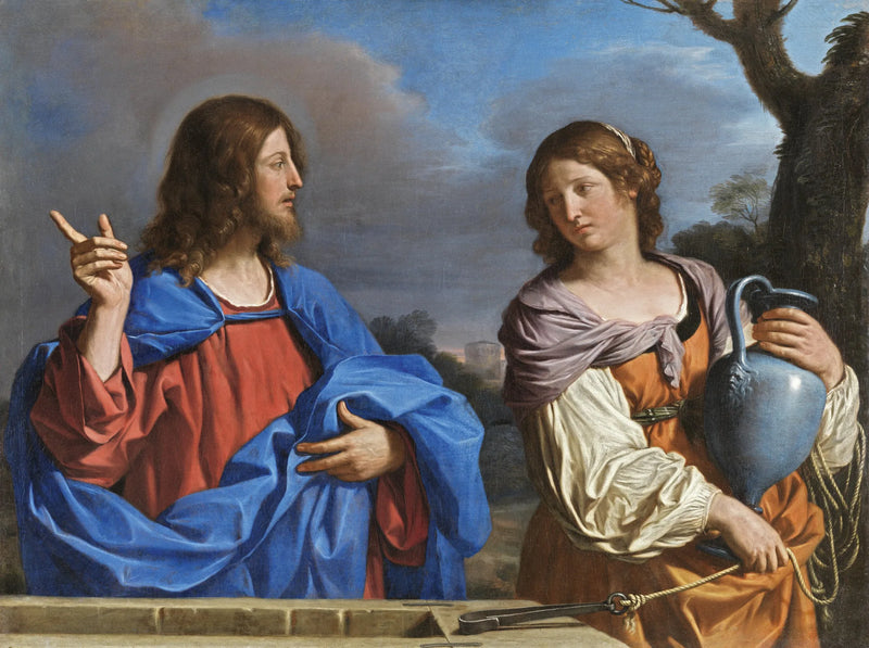 Cristo y la samaritana - Guercino