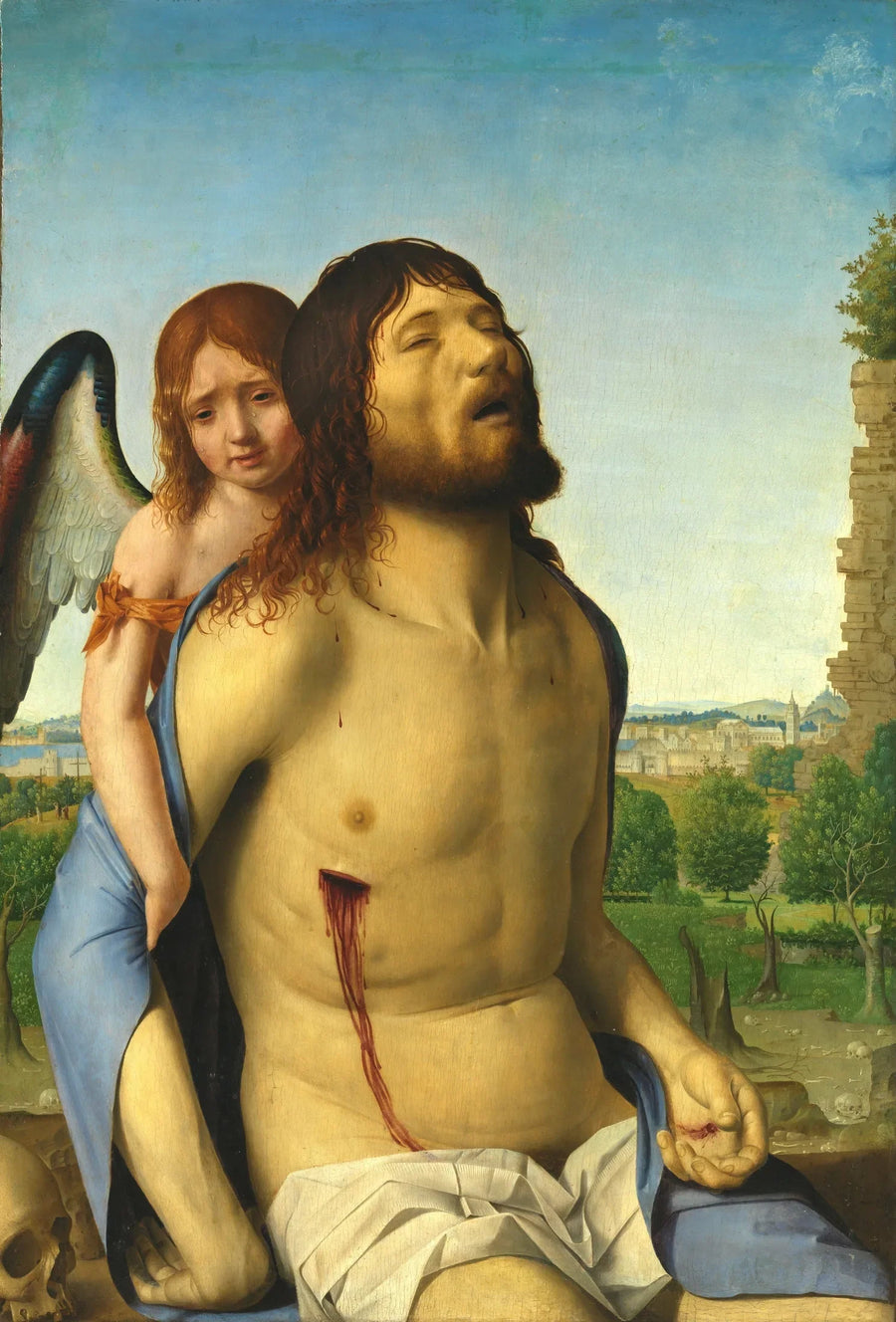 Cristo muerto, sostenido por un ángel - Antonello de Messina