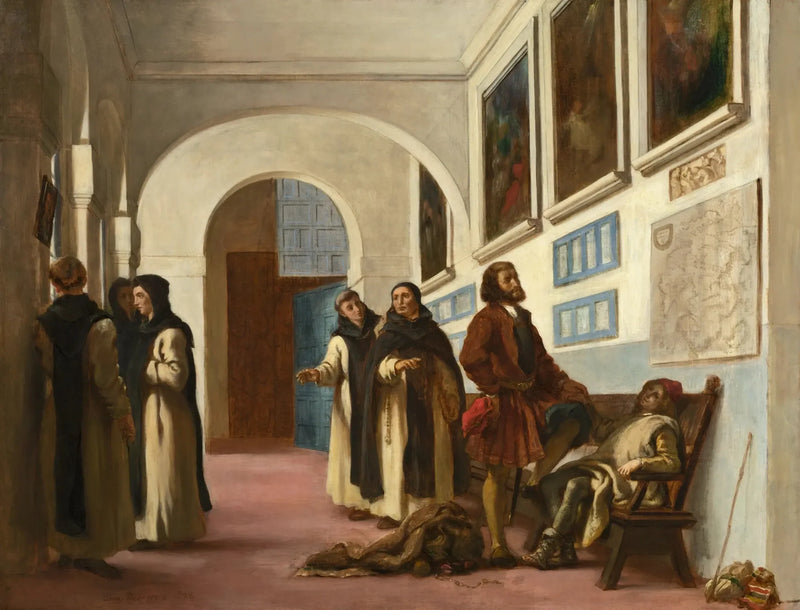 Cristóbal Colón y su hijo en La Rábida - Eugène Delacroix
