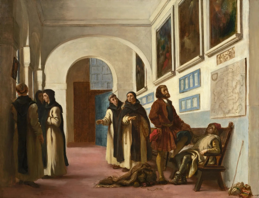 Cristóbal Colón y su hijo en La Rábida - Eugène Delacroix