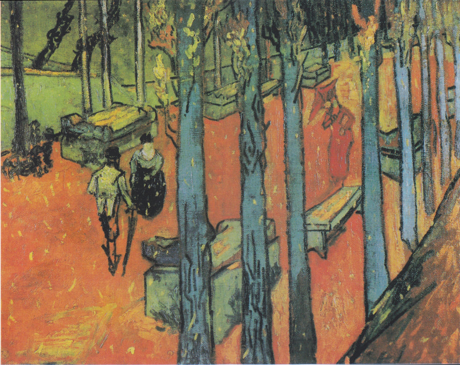 Los Alyscamps: Hojas de otoño que caen - Vincent van Gogh