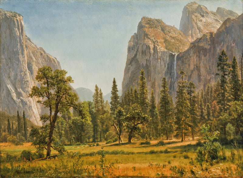 Caída del Velo de la Novia en el valle de Yosemite - Albert Bierstadt
