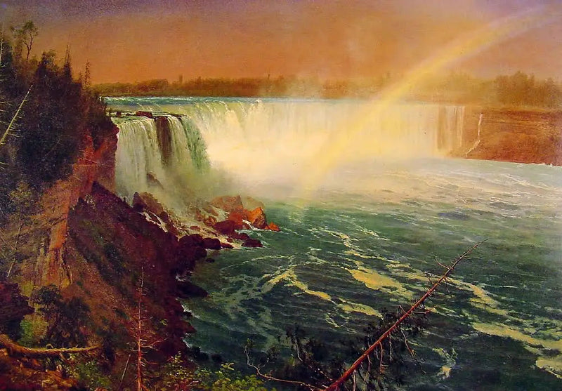 Caídas del Niágara con arcoíris - Albert Bierstadt