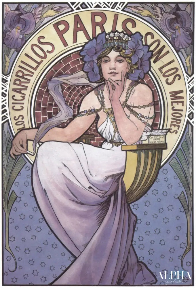 Cigarettes de Paris - Mucha - Reproductions de tableaux et peintures haut de gamme