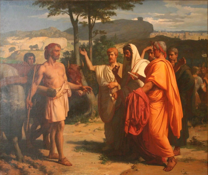 Cincinnato recibiendo a los embajadores encargados de entregarle los símbolos de la dictadura - Alexandre Cabanel
