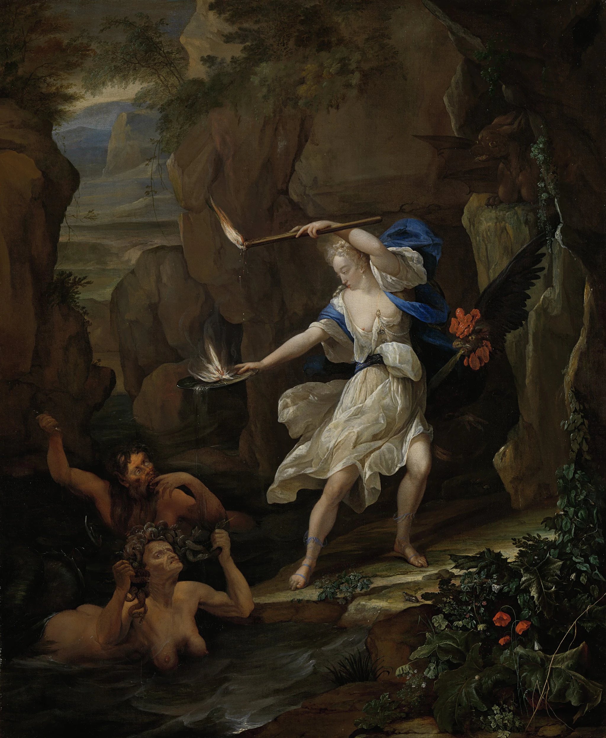 Circé punit Glaucus en transformant Scylla en monstre - Eglon van der Neer