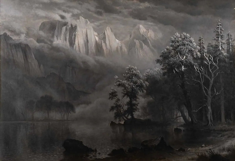 Claro de luna en Yosemite - Albert Bierstadt