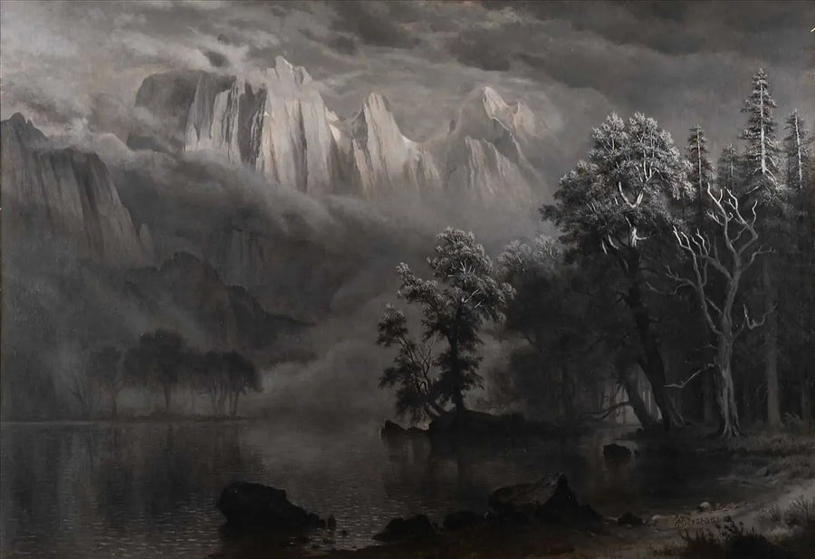 Claro de luna en Yosemite - Albert Bierstadt