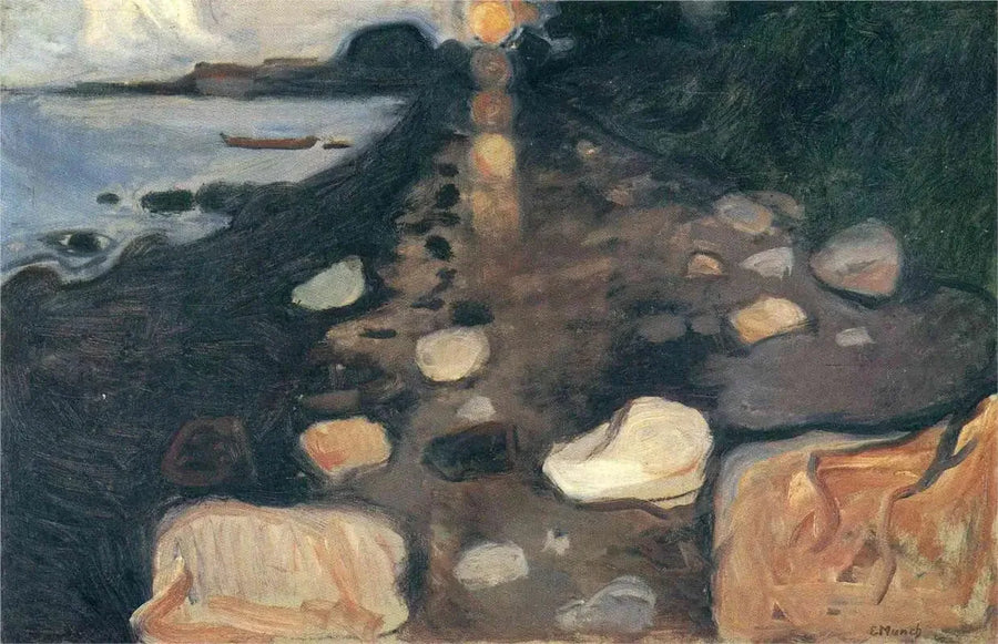 Luz de luna en la playa - Edvard Munch
