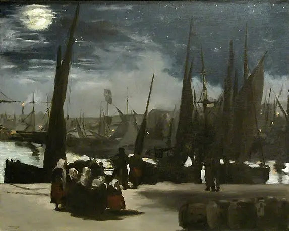 Claro de luna sobre el puerto de Boulogne - Édouard Manet