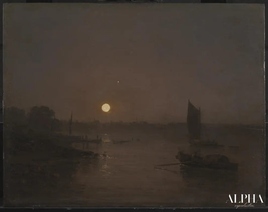 Clair de lune une étude à Millbank - William Turner - Reproductions de tableaux et peintures haut de gamme