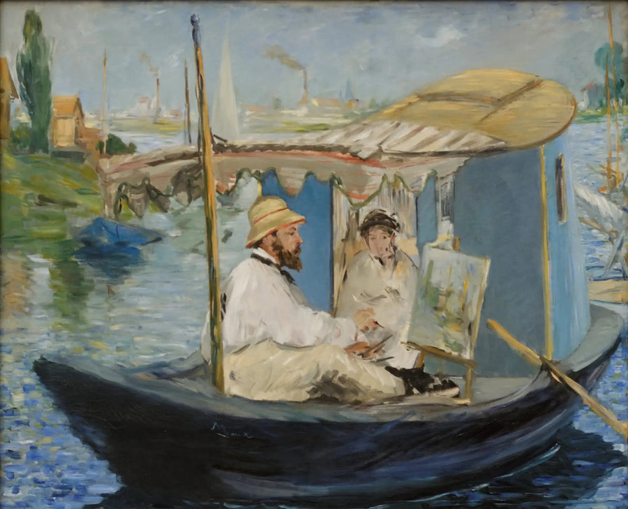 Claude Monet pintando en su taller - Édouard Manet