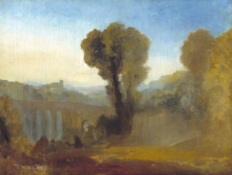Composición de Claudiano, posiblemente Arcueil al Amanecer (anteriormente titulada 'Ariccia (?): Atardecer') - J. M. W. Turner