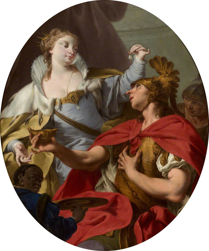 Cleopatra y la perla - Giovanni Battista Pittoni