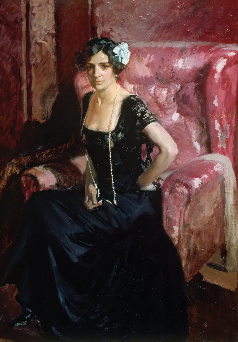 Clotilde en vestido de noche - Joaquín Sorolla