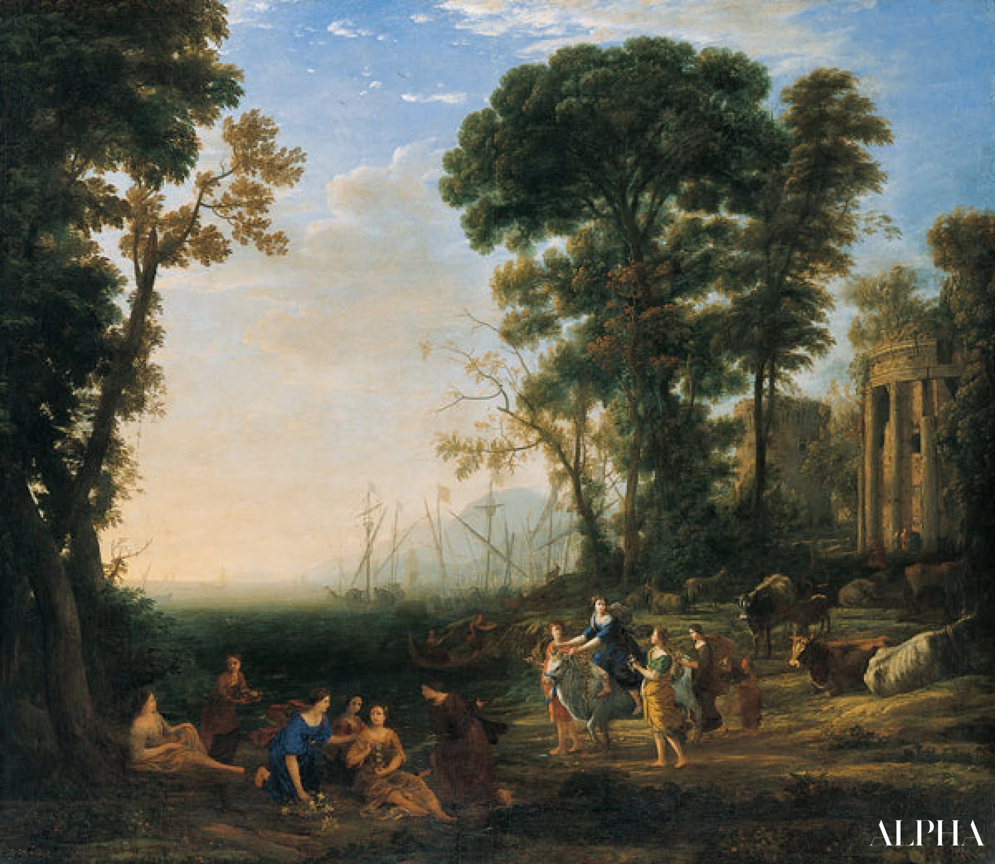 Reproduction du tableau « Coast Scene with Europa and the Bull - Claude Lorrain » par Alpha Reproduction en peinture à l’huile