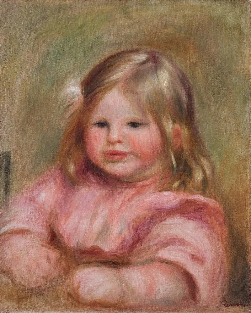 Coco sobre un fondo rosa - Pierre-Auguste Renoir
