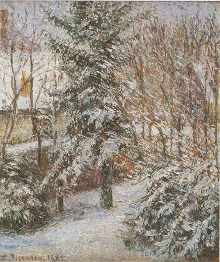 Coin de jardin, neige, Eragny - Camille Pissarro image 1 copie de tableau peinte à la main