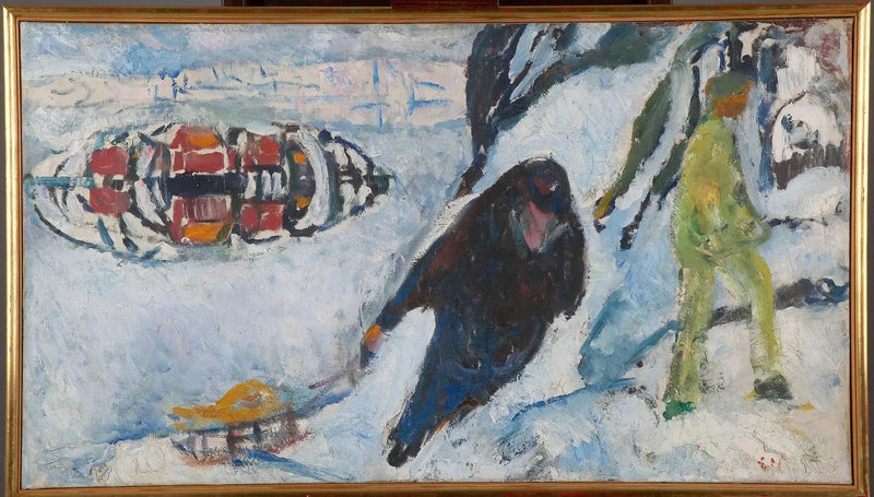 Colina con trineo - Edvard Munch