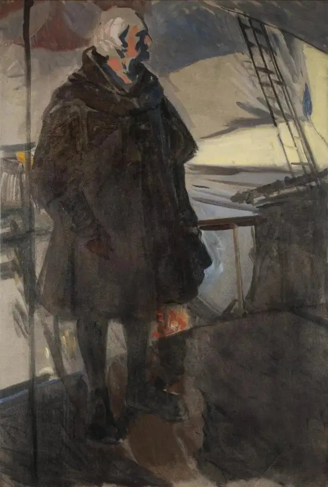 Colomb dejando Palos (perfil a la derecha, de cara a la popa) - Joaquín Sorolla