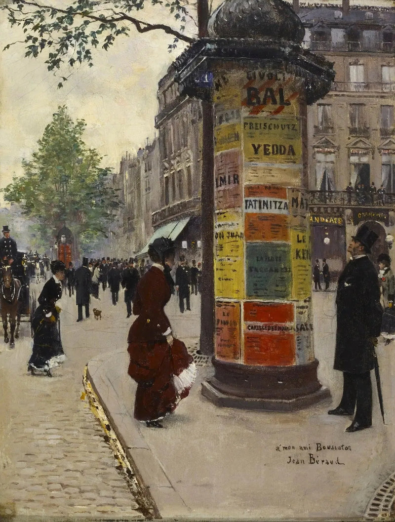 Columna Morris en el Gran Café - Jean Béraud