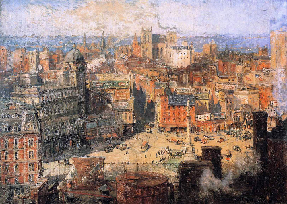Columbus Circle - Colin Campbell Cooper image 1 reproduction d’œuvre d’art à l’huile