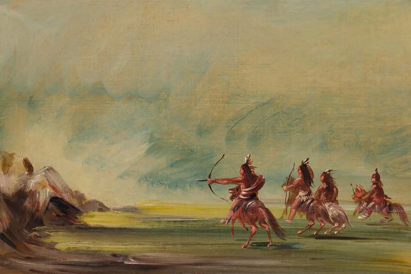 Comanche entregando flechas a Medicine Rock - George Catlin
