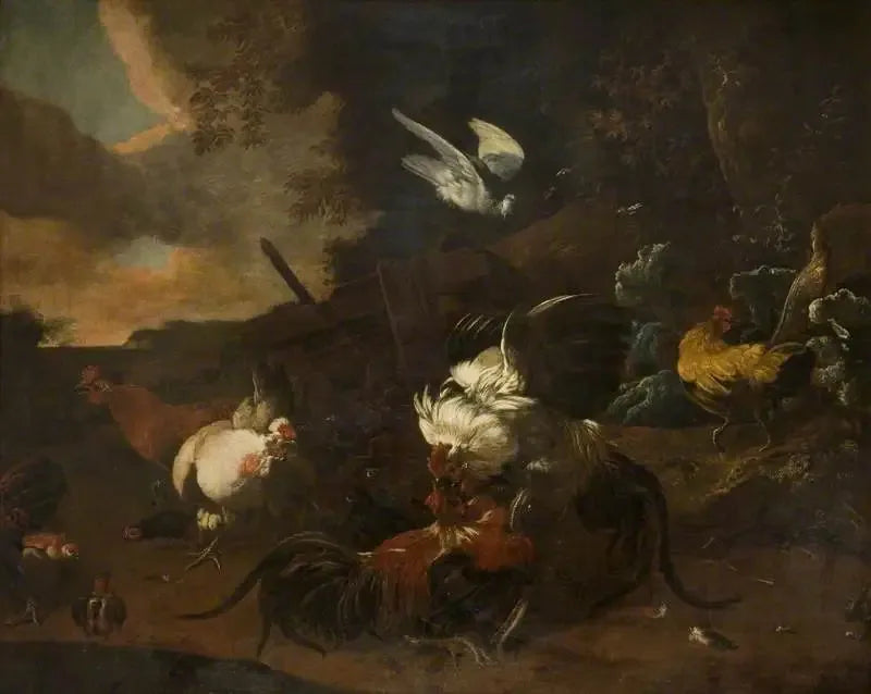 Combate de gallos (« Guerra y Paz ») - Melchior de Hondecoeter