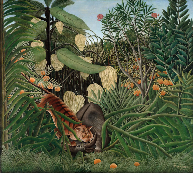 Combate de tigre y búfalo - Henri Rousseau