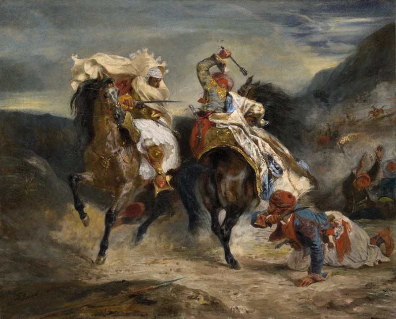 Combate del Giaour y Hassan - Eugène Delacroix