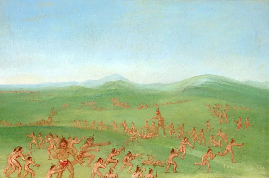 Simulación de combate, Mandan Boys - George Catlin