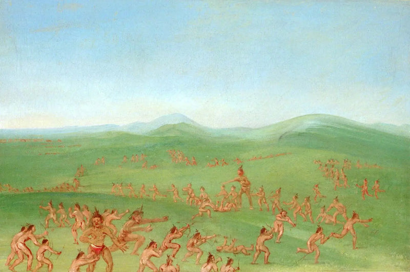 Simulación de combate, Mandan Boys - George Catlin