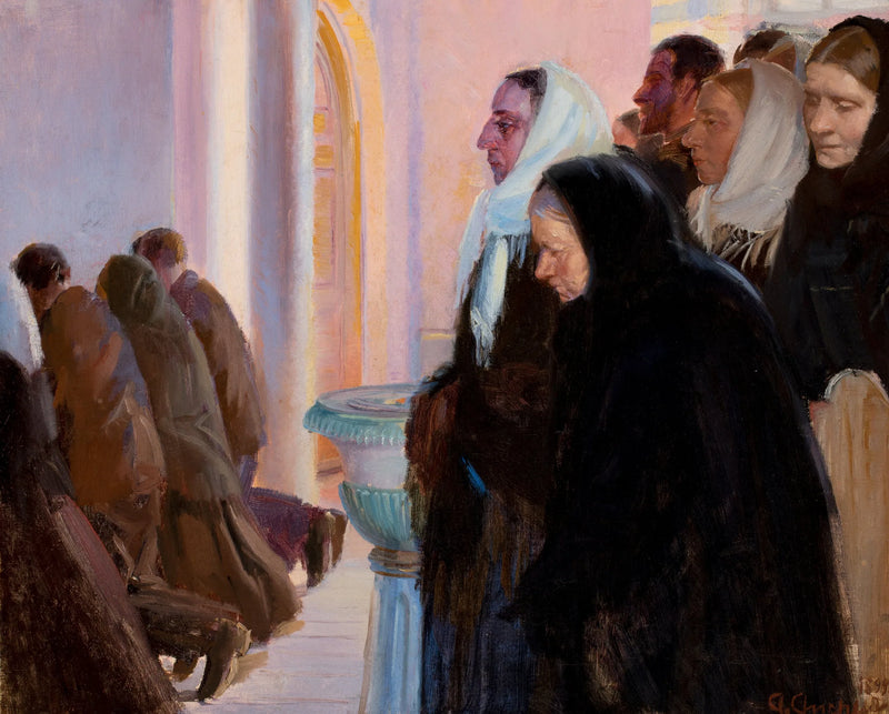 Comunión en la iglesia de Skagen. -Anna Ancher