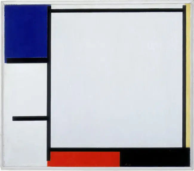 Composición con azul, amarillo, rojo, negro y gris - Piet Mondrian