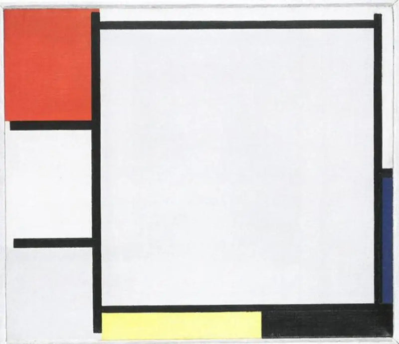 Composición con rojo, azul, amarillo, negro y gris - Piet Mondrian
