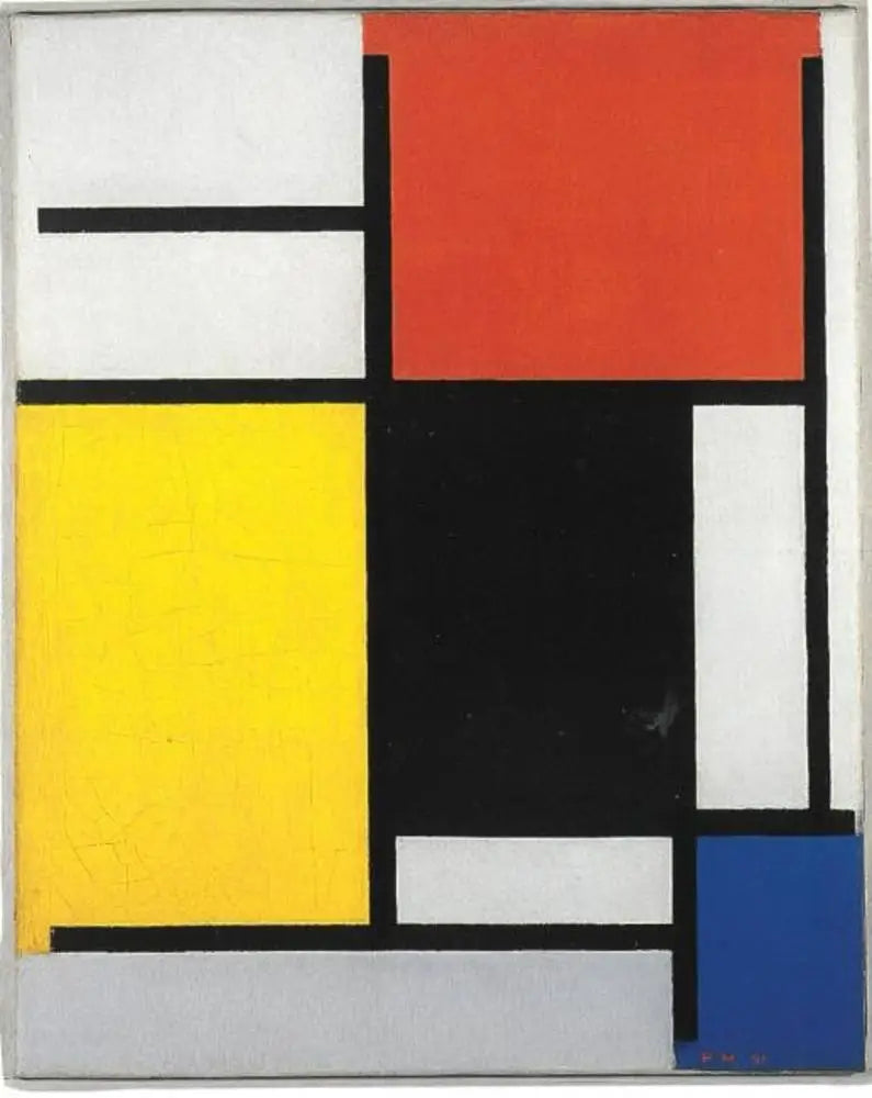 Composición con rojo, amarillo, negro, azul y gris - Piet Mondrian
