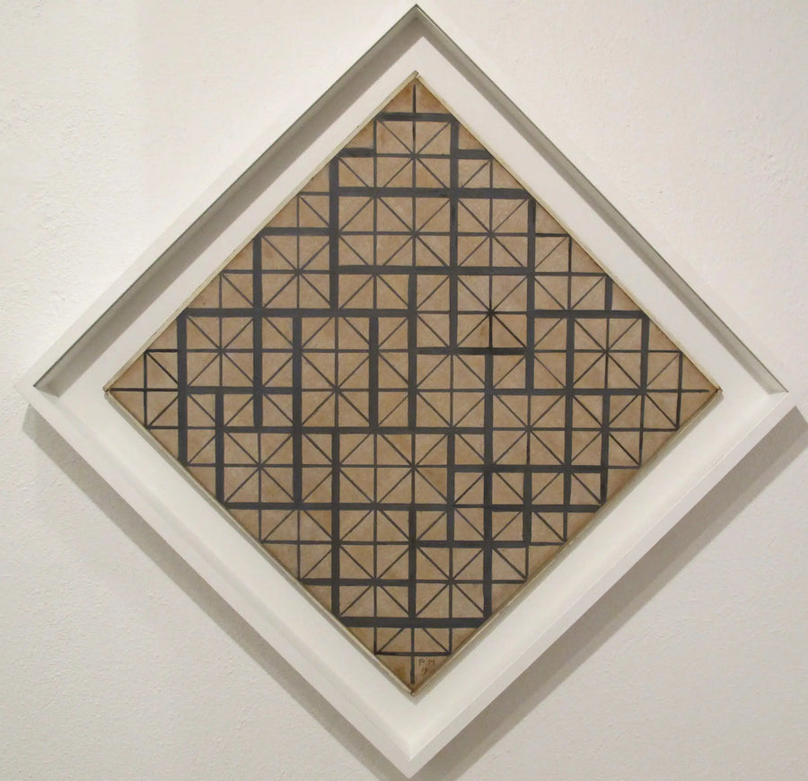 Composición con cuadrícula 4 (rombo) - Piet Mondrian