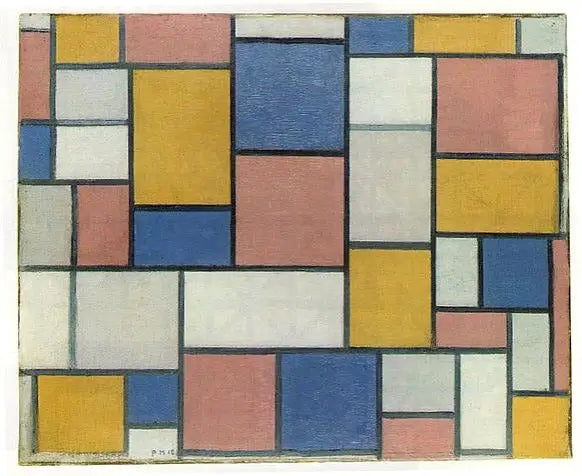 Composición con planos de color y líneas grises - Piet Mondrian
