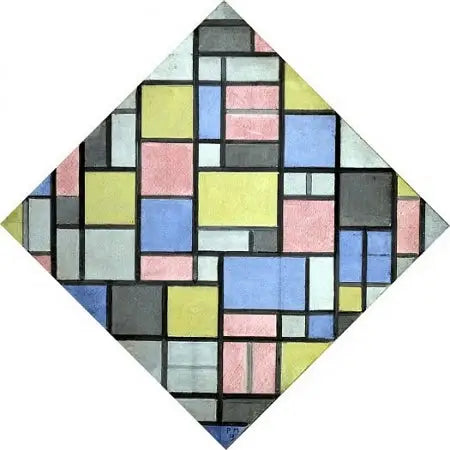 Composición con raster 6: resultado, composición con colores - Piet Mondrian