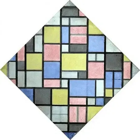 Composición con raster 6: resultado, composición con colores - Piet Mondrian