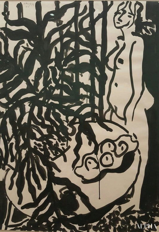 Composition avec un nu debout et une fougère noire - Matisse - Reproductions de tableaux et peintures haut de gamme