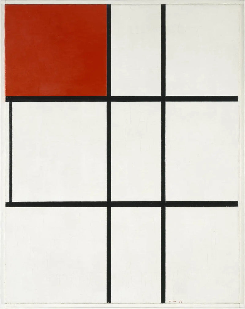 Composición B (n° II) con rojo - Piet Mondrian
