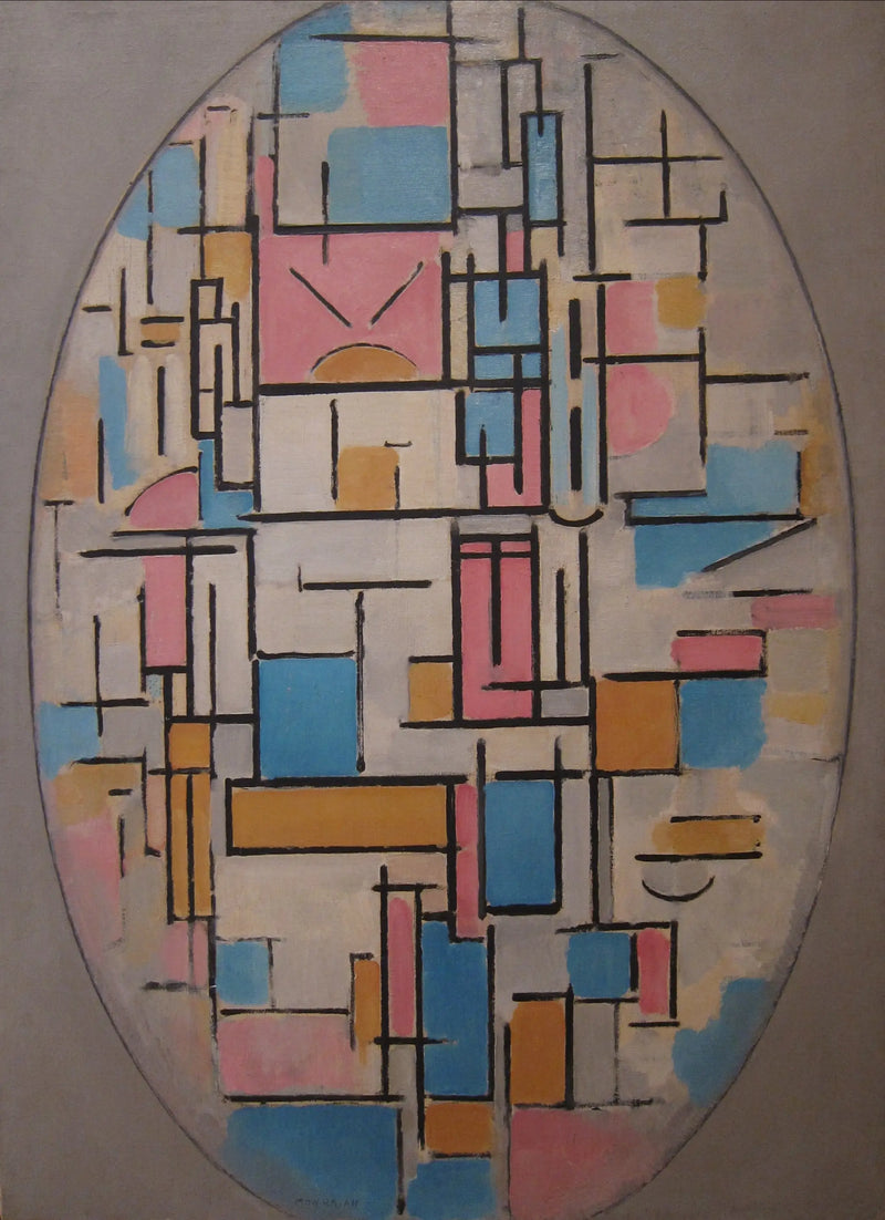 Composición en un óvalo con planos de color 1 - Piet Mondrian
