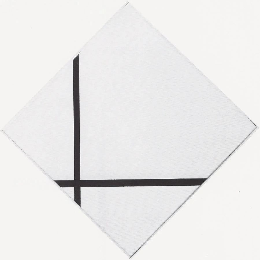 Composición de rombo con dos líneas - Piet Mondrian