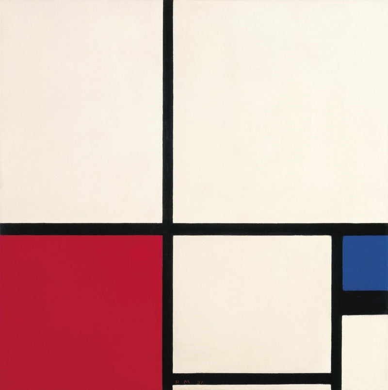Composición en colores / Composición n° I con rojo y azul - Piet Mondrian