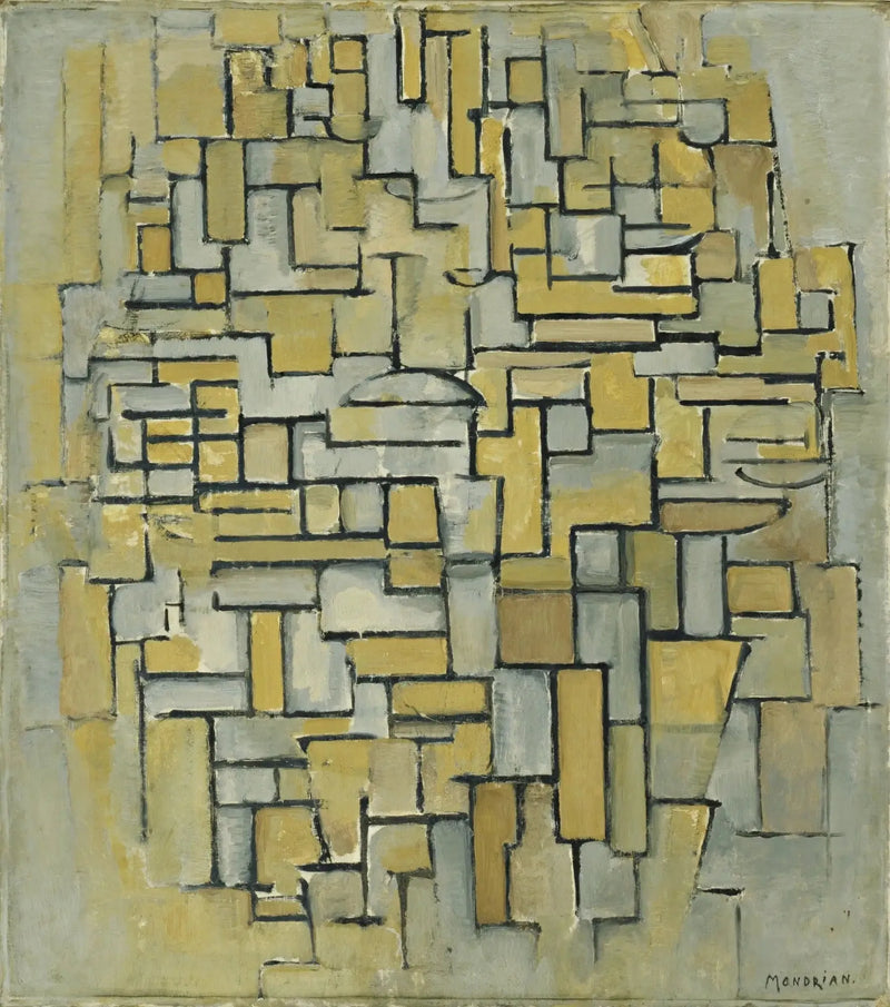 Composición en marrón y gris - Piet Mondrian