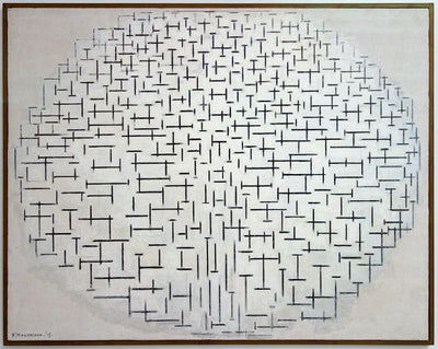 Reproduction du tableau « Composition n°10 (Jetée et Océan) - Piet Mondrian » par Alpha Reproduction en peinture à l’huile