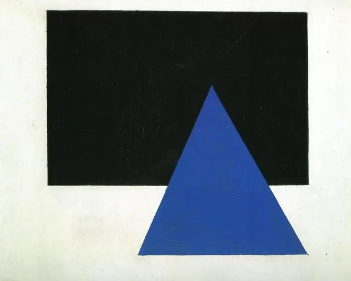 Composición suprematista con triángulo azul y rectángulo negro - Kazimir Malevich